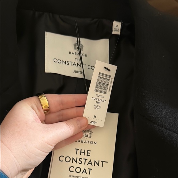 Babaton Aritzia Black The Constant Coat size M NWT - Picture 4 of 5